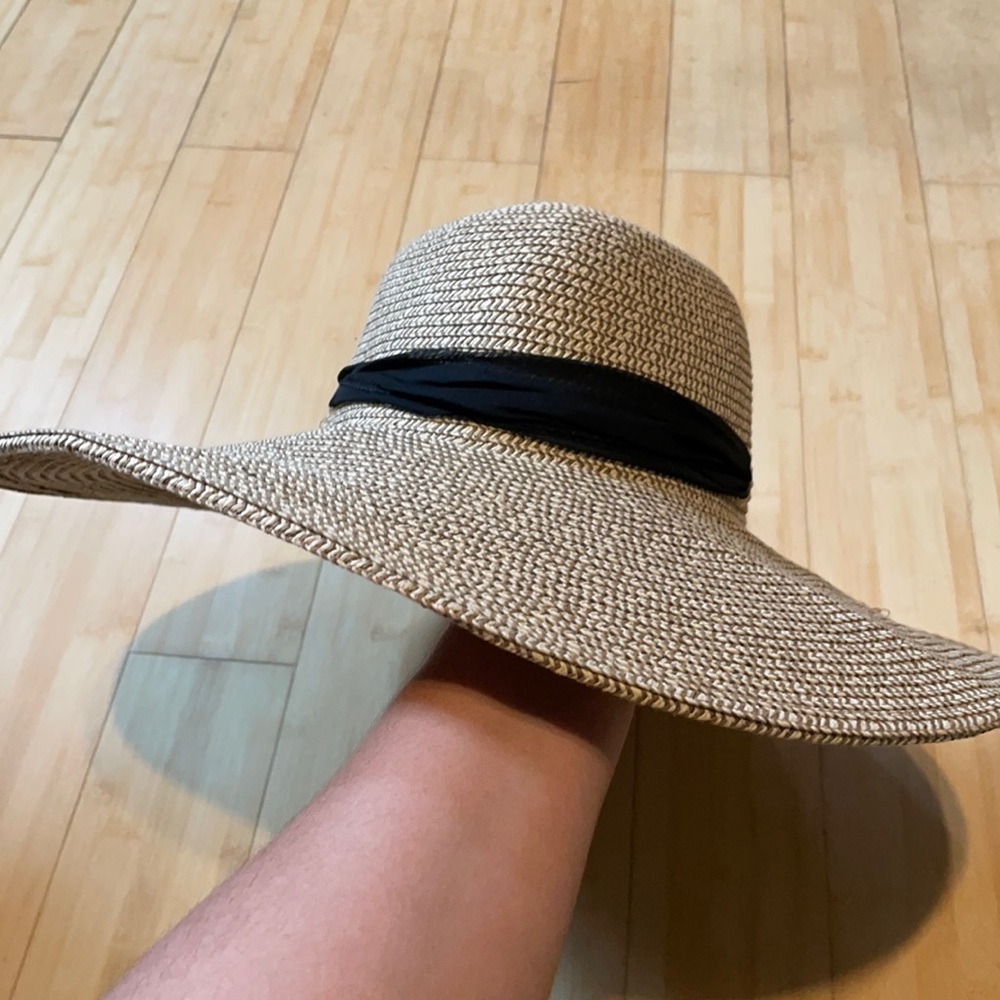 FREE SHIPPING comfy summer sun beach hat blk rib